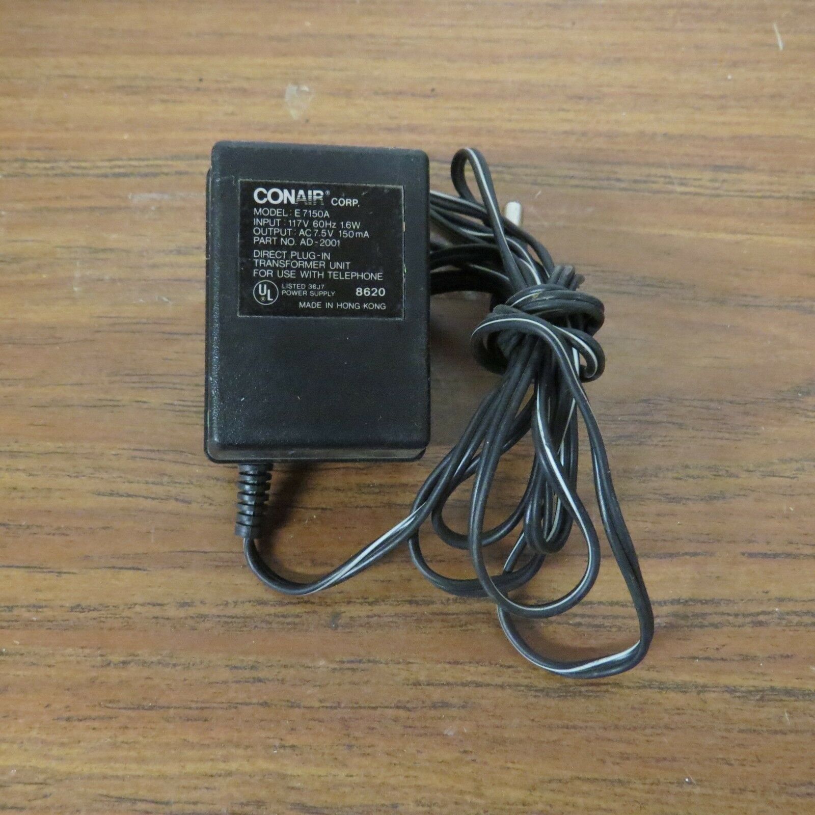 *Brand NEW*Conair E7150A AD-2001 Class 2 Transformer 7.5V 150mA Ac Adapter